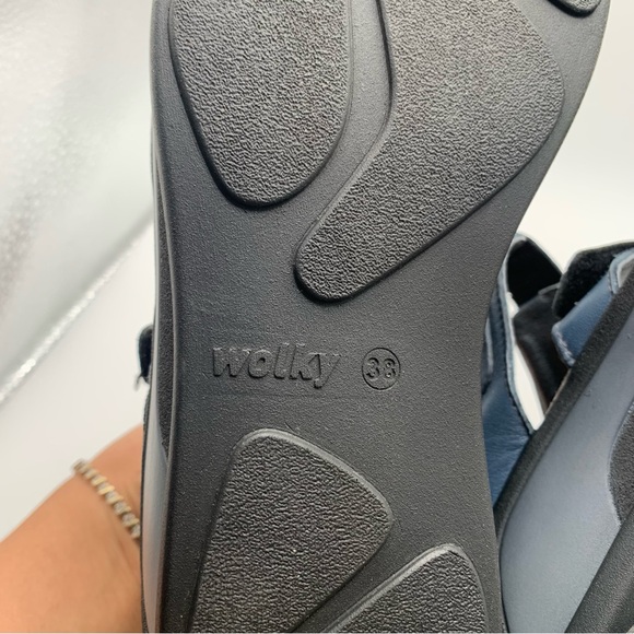 NWOB Wolky Women's Desh Sandal blue leather sandals comfort size 38 US 7.5 1083 - Picture 10 of 11